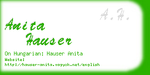 anita hauser business card